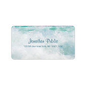 Seascape Waves Hand Script Text Elegante Adresse Adressaufkleber (Vorne)