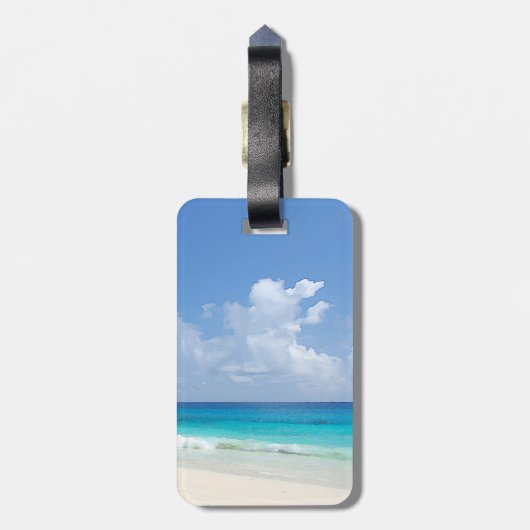 Seascape Waves Sky Clouds Template Gepäckanhänger (Rückseite vertikal)
