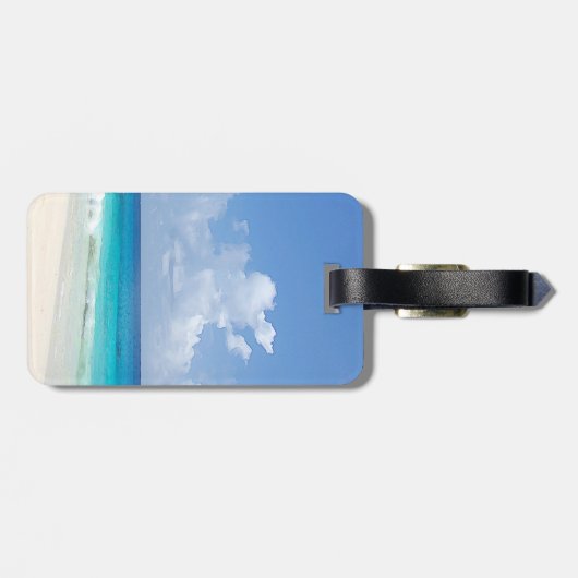 Seascape Waves Sky Clouds Template Gepäckanhänger (Rückseite horizontal)