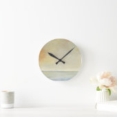 Seascape with Tranquil Orange Sunset Runde Wanduhr (Zuhause)