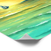 Seascape Women Portrait Digital Painting Poster (Ecke)