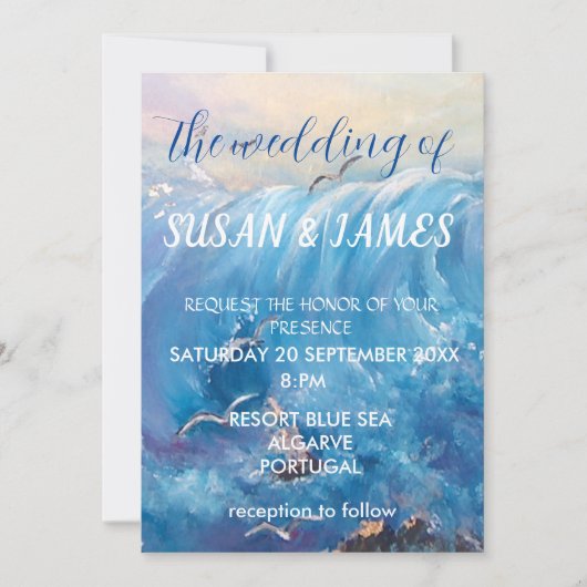 Seascape-Ziel Einladung (Vorderseite)