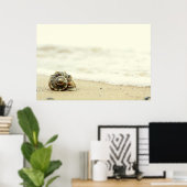 Seashell allein am Strand Poster (Heimbüro)