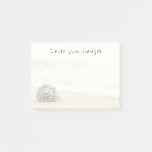 Seashell allein auf Strand Post-it Klebezettel (Vorderseite)