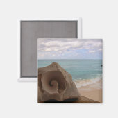 Seashell am Beach Foto Magnet (Vorderseite/Rückseite)