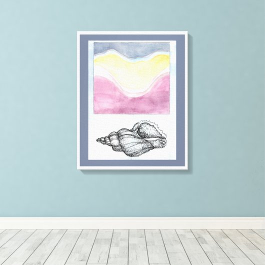 Seashell am Meer Leinwanddruck (Insitu (Holzboden))