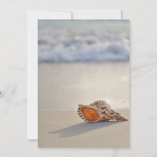 Seashell am Strand - Einladung zur Hochzeit (Rückseite)