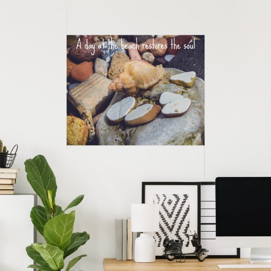 Seashell an der Küste Poster (Heimbüro)