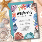 Seashell and Blume Bachelorette Beach Weekend Einladung