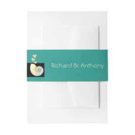 Seashell and Hearts, Beach Wedding Einladungsbanderole