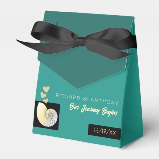 Seashell and Hearts, Beach Wedding Geschenkschachtel (Vorderseite)