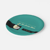 Seashell and Hearts, Beach Wedding Pappteller (Schrägansicht)