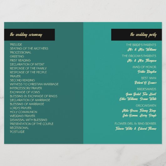 Seashell and Hearts, Beach Wedding Program (Rückseite)