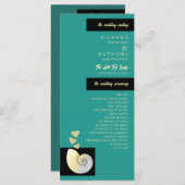 Seashell and Hearts, Beach Wedding Programm (Vorne/Hinten)