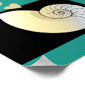 Seashell and Hearts, Beach Wedding Table Plan Poster (Ecke)