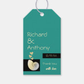 Seashell and Hearts, Beach Wedding Vielen Dank Geschenkanhänger (Vorderseite)