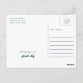 Seashell and Hearts, Beach Wedding Vielen Dank Postkarte (Rückseite)