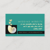 Seashell and Hearts, Beach Wedding Website Begleitkarte (Vorderseite)