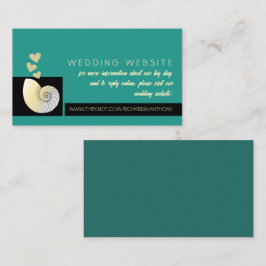 Seashell and Hearts, Beach Wedding Website Begleitkarte