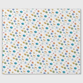 Seashell and Starfish Nautical Beach Gift Wrap Geschenkpapier (Flach)
