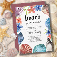 Seashell and Tropical Blume Beach Picnic Geburtsta
