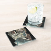 Seashell-Anthologie Glasuntersetzer (Schrägansicht)