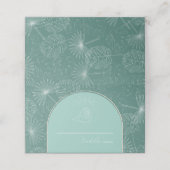 Seashell Aqua Beach Wedding Platzkarte (Außenseite Aufgefaltet)