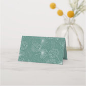 Seashell Aqua Beach Wedding Platzkarte (Rückseite)