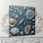 Seashell Aquatic Fish Underwater Mollusk Ocean Art Fliese
