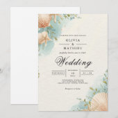 Seashell Arch Wedding Einladung (Vorne/Hinten)