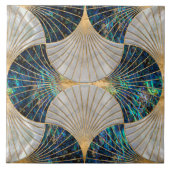 Seashell Art Deco - Abalone Muschel und Pearl Fliese (Vorderseite)