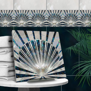 Seashell Art Deco - Abalone Muschel und Pearl Fliese