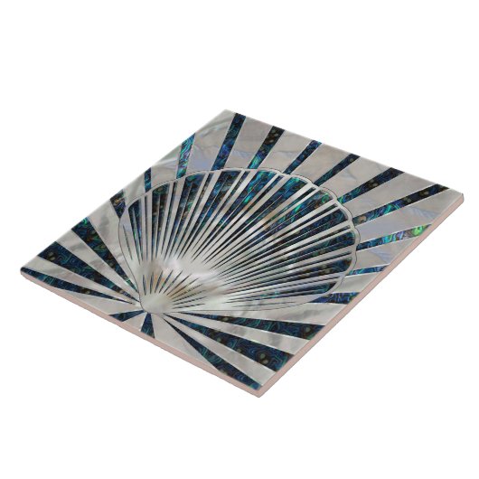 Seashell Art Deco - Abalone Muschel und Pearl Fliese (Seite)