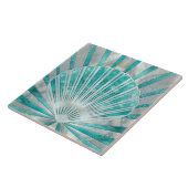 Seashell Art Deco - Aquamarine und Pearl Fliese (Seite)