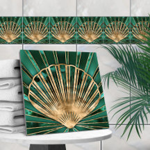 Seashell Art Deco - Malachite und Gold