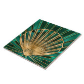 Seashell Art Deco - Malachite und Gold Fliese (Seite)
