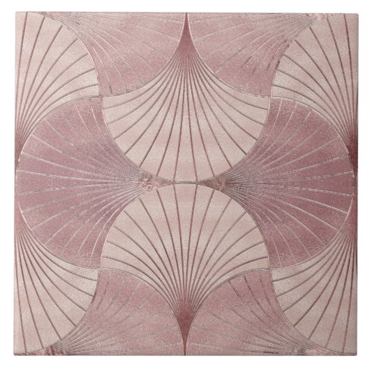 Seashell Art Deco - Mistral Rose und Rose Gold Fliese (Vorderseite)