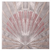 Seashell Art Deco - Misty Rose und Pearl Fliese (Vorderseite)