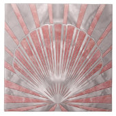 Seashell Art Deco - Rose Quartz und Pearl Fliese (Vorderseite)