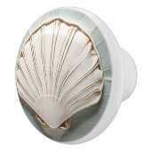 Seashell Art Nouveau Imitats Relief Mini Blue & Go Keramikknauf (Rechts)