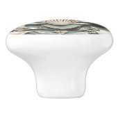 Seashell Art Nouveau Imitats Relief Minze Weiße Mu Keramikknauf (Seitenansicht)