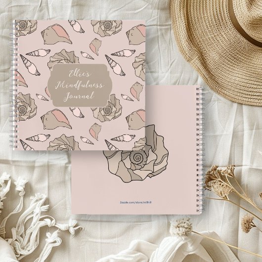 Seashell Art Personalized Mindfulness Journal Notizblock