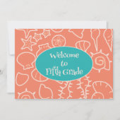 Seashell Art Welcome to Class Teacher Message Card Einladung (Vorderseite)