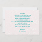 Seashell Art Welcome to Class Teacher Message Card Einladung (Rückseite)