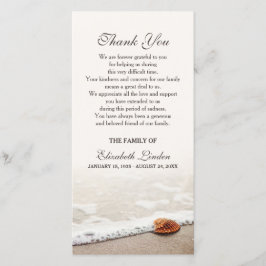 Seashell auf dem Beileid des Strand-| danken Ihnen Dankeskarte