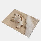 Seashell auf großartiger Türke-karibischer Insel Fußmatte (Schrägansicht)