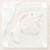 Seashell auf großartiger Türke-karibischer Insel Glasuntersetzer (Rückseite)