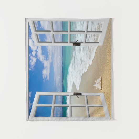 Seashell auf Strand-Wandbehang Wandteppich (Vorderseite)