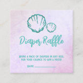 Seashell Baby Duschdusche Windeln Raffle Begleitkarte (Vorderseite)