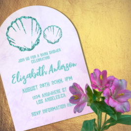 Seashell Baby Dusche Acryleinladungen